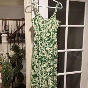 Women's Green and Cream Printed Dress - Size Medium- NWOT
